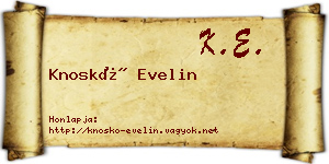 Knoskó Evelin névjegykártya